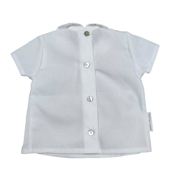 Camisa de Bebé Meia Gola Branco (6743356604615)
