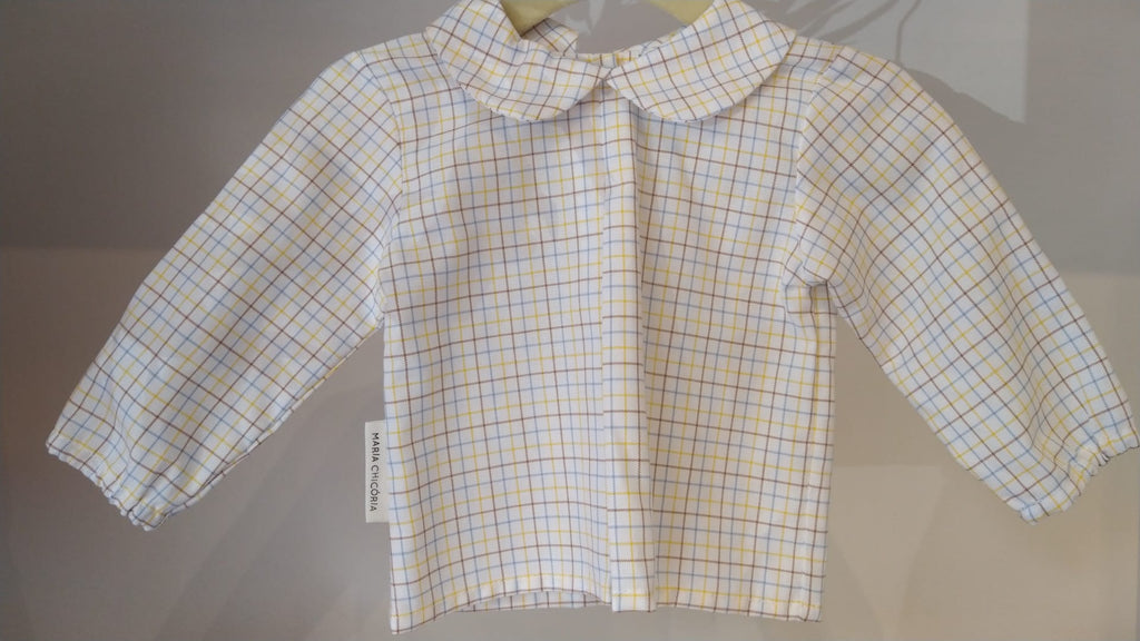 Camisa Bebé Xadrez amarelo